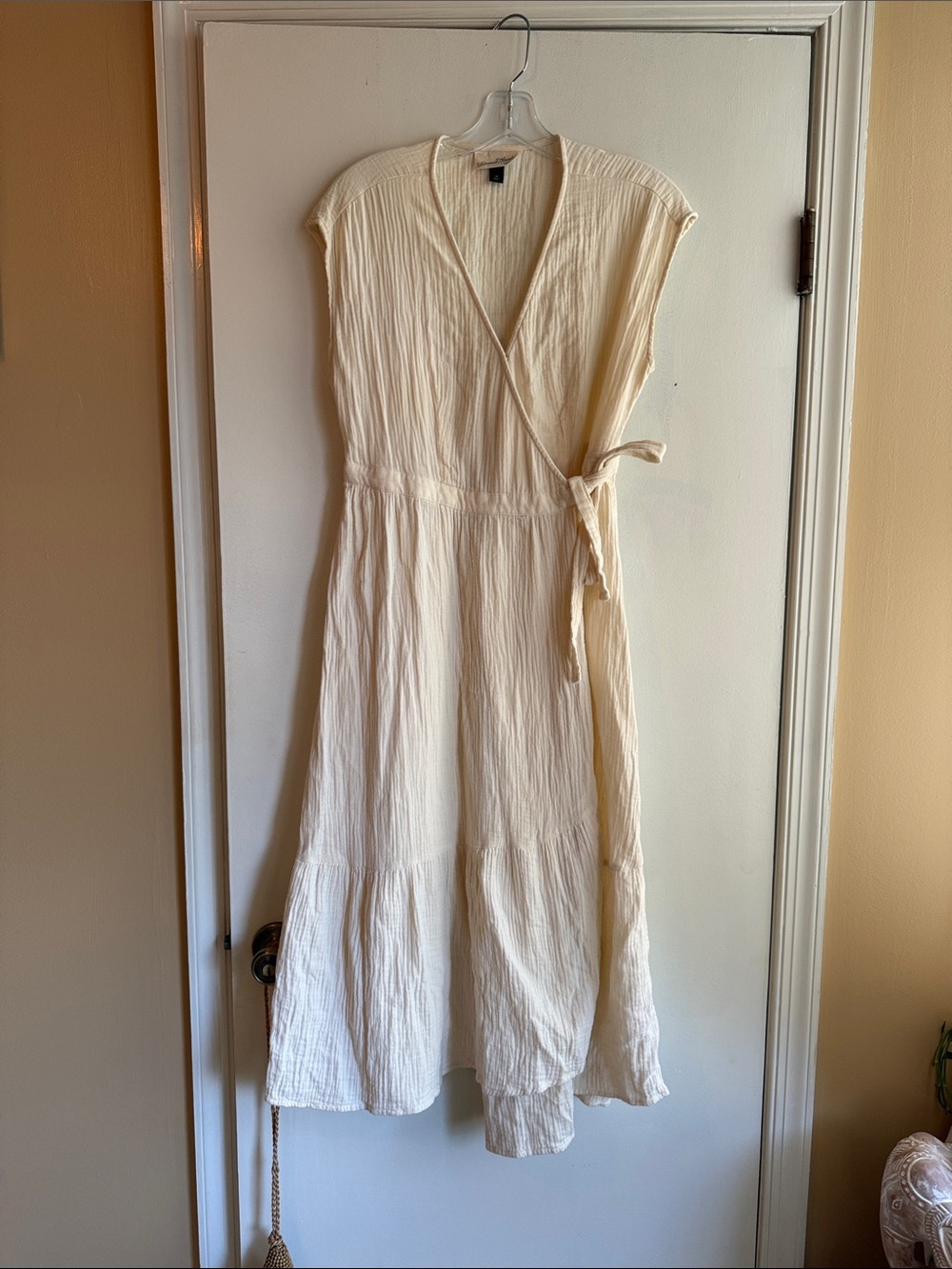Universal Thread Muslin Cream Wrap Maxi Dress